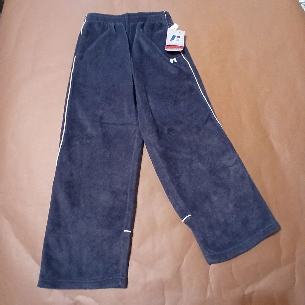 Russell Athletic Sweat Pants Youth Boys Medium Navy Blue White